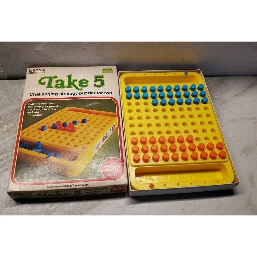 Vintage 1977 Take 5 Board Game Gabriel Complete Strategy Puzzler Retro 70s Toy